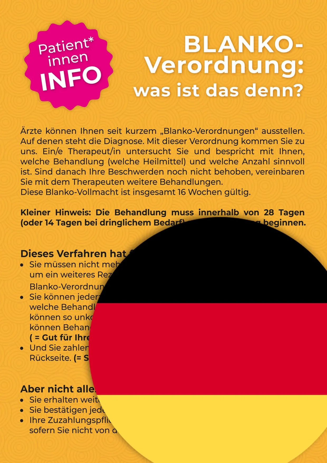 Blankoverordnung Physiotherapie – Deutsch